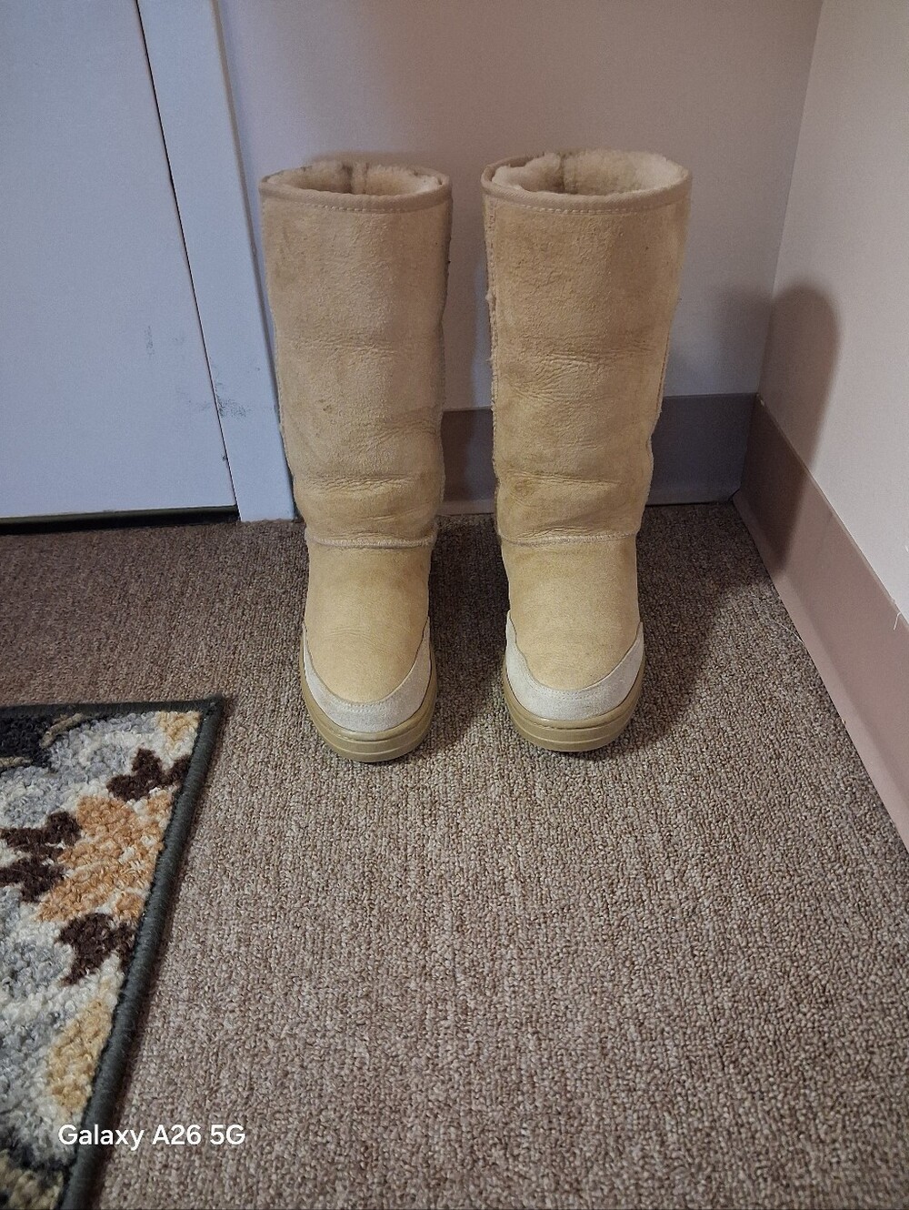 UGG AUSTRALIA Women's Tall Shearling-Lined Winter Boots - Sand Color Size 7